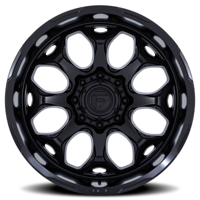 Aluminum Wheels 22X10 Scepter FC862 MX 6 On 135 Blackout 87.1 Bore -18 Offset Fuel Off Road Wheels