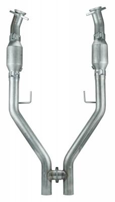 2005-2010 Mustang Long Tube Headers and EPA Compliant Catted H-Pipe Kit 304 Stainless Pypes Performance Exhaust
