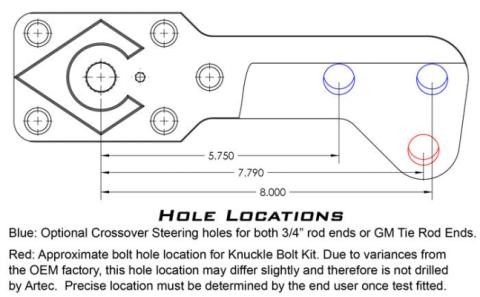 Aluminum Ultimate Dana 60 High Steer Arms - 6-Hole w/ Keyway - Pair Artec Industries