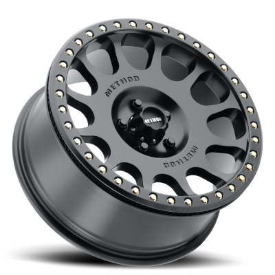 Aluminum Wheels 17x9 Beadlock MR105 Bolt Pattern 5 On 114.3 Offset -38 Lip Size 1.77 Matte Black MB Method