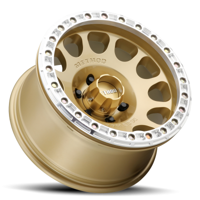 Aluminum Wheels 17x9 Beadlock MR105 Bolt Pattern 5 On 127 Offset -38 Lip Size 1.77 Gold GD Method