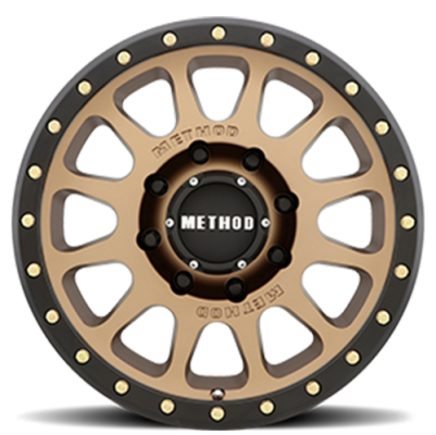 Aluminum Wheels 20x10 NV MR305 Bolt Pattern 8 On 170 Offset -18 Lip Size 2.05 Method Bronze BRZ Black Street Loc Method