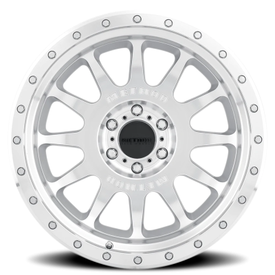 Aluminum Wheels 20x10 NV MR605 Bolt Pattern 8 On 165.1 Offset -24 Lip Size 2.83 Machined Silver SL Clear Coat Method