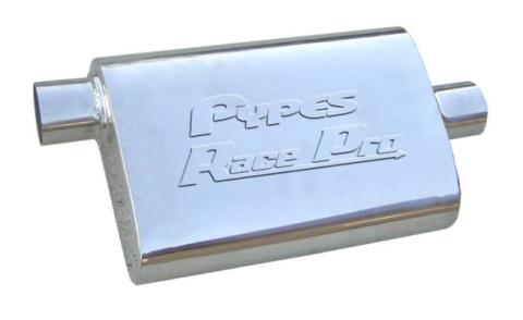 Race Pro Muffler 14 Inch Body 3 Inch Offset Inlet/Center Outlet 304 Stainless Pypes Performance Exhaust