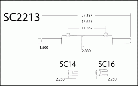 Double Ended XD Steering Cylinder Kit for Full Hydraulic Steering Systems, 2.5 Inch X 10.0 Inch X 1.50 Inch Rod PSC Performance Steering Components