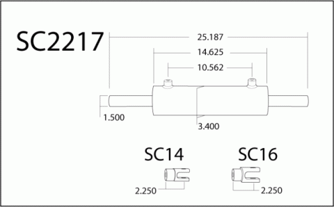 Double Ended XD Steering Cylinder Kit for Full Hydraulic Steering Systems, 3.0 Inch X 9.0 Inch X 1.50 Inch Rod PSC Performance Steering Components