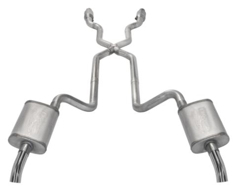 1975-1980 Corvette C3 2.5 Inch Crossmember Back Exhaust Kit With X-Pipe 409 Stainless Includes Catalytic Converters Turbo Pro Mufflers Pypes Performance Exhaust