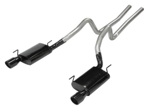 Cat Back Exhaust System 05-10 Mustang V8 Split Rear Dual Exit 2.5 in Intermediate Pipe And Tailpipe Violator Muffler/Hardware/4 in Black Tips Included Natural 409 Stainless Steel Pypes Exhaust