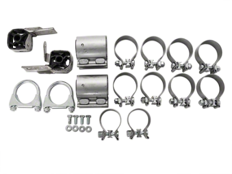 2005-2010 Mustang V6  Black Cat Back Mid Muffler Exhaust System M-80 Race Pro Mufflers 409 Stainless Pypes Performance Exhaust