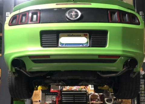 2011-2014 Mustang V6 Mid Muffler Cat Back Exhaust System M-80 Mufflers 409 Stainless Black Powder Coated Tips Pypes Performance Exhaust