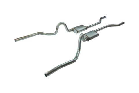 Crossmember Back Without X-Pipe Exhaust System 70-71 GTO/68-72 442 Split Rear Dual Exit 2.5 in Intermediate/Tail Pipe Race Pro Muffler/Hardware Incl Tip Not Incl Natural 409 Stainless Steel Pypes Exhaust