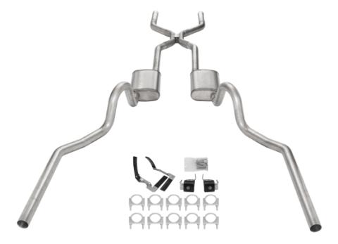 1968-72 Olds 442 Crossmember-Back Valance Exit H pipe Violator Muffler SGA48V