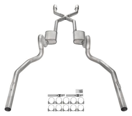 1978-88 3 Inch GM G-Body Non SS Crossmember Back w/ Xpipe Race Pro Muffler Exhaust System SGG913RE