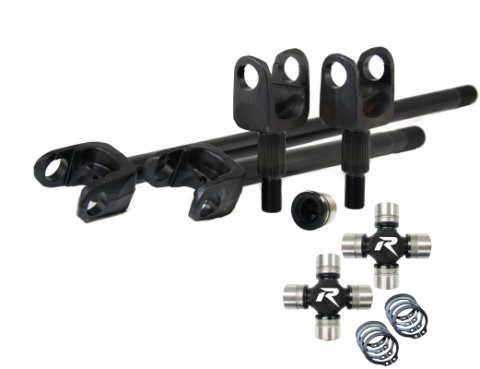 Dana 30 YJ/MJ/XJ 30 Spline 4340 Chromoly USA Made Front Axle Kit with Disconnect Eliminator HD U-Joints Revolution Gear