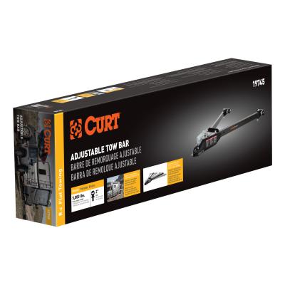 Curt Tow Bar with Adjustable-Width Arms - Car Mount - 2 Inch Ball - 5000 lbs. Safety Cables and Coupler Lock Sold Separately) RockJock 4X4