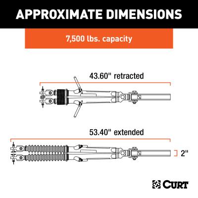 Curt Rambler Steel RV Tow Bar 7500 Lbs. 2 Inch Shank) Includes Tow Bar Safety Cables Hitch Pin and Clip RockJock 4X4