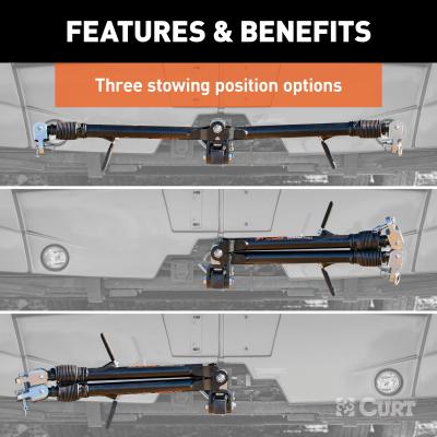 Curt Rambler Steel RV Tow Bar 7500 Lbs. 2 Inch Shank) Includes Tow Bar Safety Cables Hitch Pin and Clip RockJock 4X4