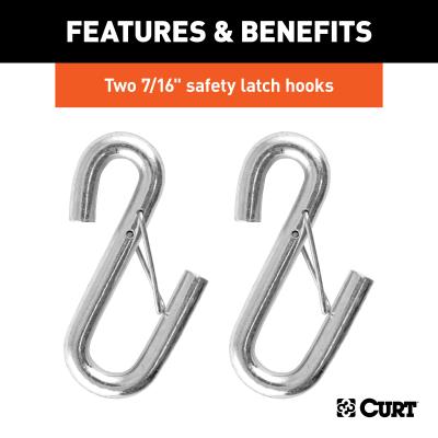 Curt Towing Safety Cable Kit (44 1/2 Inch Long w/ 2 Snap Hooks 5000 lbs. 2-Pack) RockJock 4X4