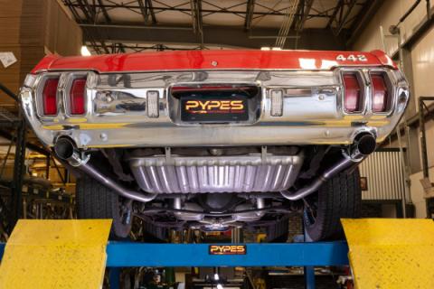 1968-72 Olds 442 Crossmember-Back Valance Exit Xpipe Race Pro Muffler SGA18R