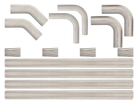 3 Inch Oval Exhaust Builders Kit 304 Stainless Steel Low-Profile Ground Clearance Pypes Performance Exhaust