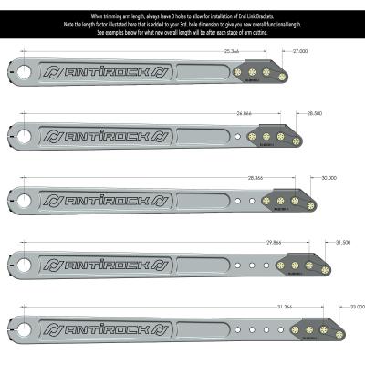 Antirock Aluminum Prerunner Arms 27 Inch-33 Inch Long C-C 35 Spline Incl. Hardware RockJock 4x4