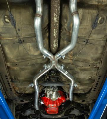 68-72 Chevelle High Tuck 2.5 Inch Crossmember Back W/X-Pipe System Pypes Performance Exhaust