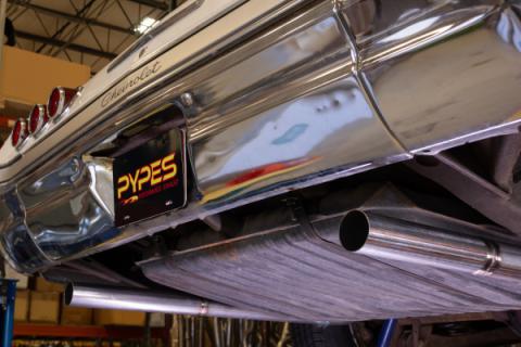 1965-70 Chevy Impala  X-Pipe Crossmember Back Exhaust 409 SS Rear Exit Street Pro Mufflers Pypes Performance Exhaust