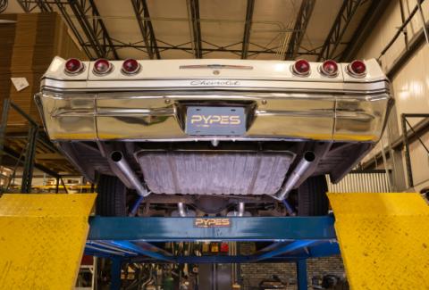 1965-70 Chevy Impala  X-Pipe Crossmember Back Exhaust 409 SS Rear Exit Street Pro Mufflers Pypes Performance Exhaust