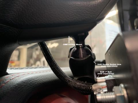 CMM A-Pillar 1 Inch Ball Mount Solution - Jeep 2018-2024 Wrangler JL; 2018-2024 Gladiator sPOD