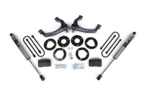1.75 Inch Suspension Lift Kit For 2025 Silverado/Sierra 1500 4WD 1 Inch Rear Block Spacer Front Fox 2.0 Adventure Series Rear Shock Zone Offroad