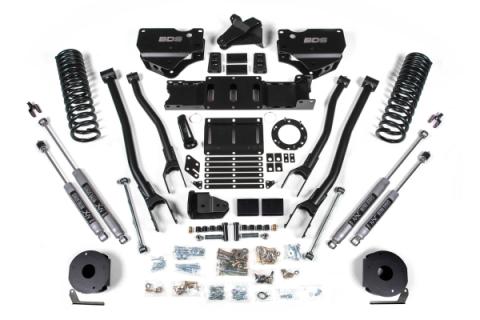 5.5 Inch Lift Kit w/ 4-Link Ram 2500 w/ Rear Air Ride 19-24 4WD Gas Fox 2.0 Performance Shocks