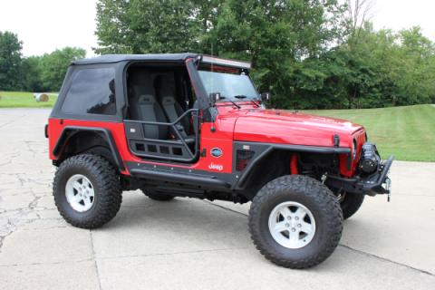 Jeep TJ Front Tube Doors 97-06 Wrangler TJ Black Textured Powdercoat Steel Fishbone Offroad