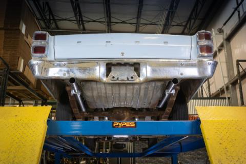 1966-71 Ford Fairlane 2.5 Inch X-Pipe Crossmember Back Rear Exit Exhaust No Mufflers Pypes Performance Exhaust