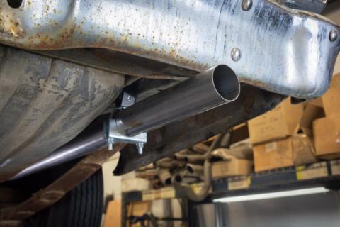 1966-71 Ford Fairlane 2.5 Inch H-Pipe Crossmember Back Rear Exit Exhaust Street Pro Mufflers Pypes Performance Exhaust