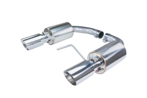 Axle Back Exhaust 15-23 Mustang V6 and Ecoboost Split Rear Dual Exit 3 in Polished Tips Hardware Included Polished 304 Stainless Steel Pypes Exhaust