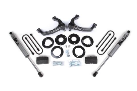 1.75 Inch Suspension Lift Kit For 2025 Silverado/Sierra 1500 4WD 1 Inch Rear Block Spacer Front Fox 2.0 Adventure Series Rear Shock Zone Offroad