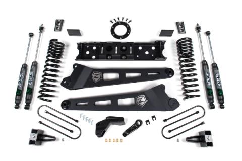 19-24 RAM 3500 4.5 Inch Radius Arm 2 Inch Rear Block With Overload Diesel 8-Bolt T-Case Fox Adventure Shocks Zone Offroad