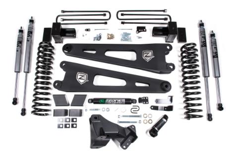 17-19 Ford F-250/350 Super Duty 4 Inch Radius Arm Lift Kit 2 Inch Rear Block Diesel 3 Leaf Main Fox Adventure Shocks Adventure Series Shocks Zone Offroad