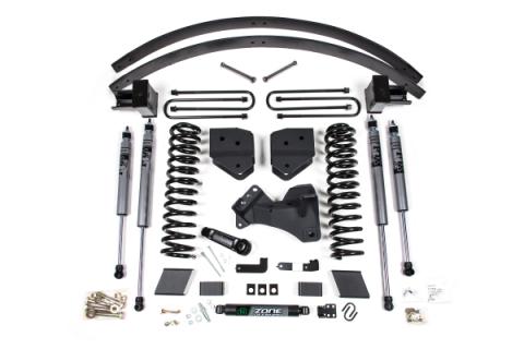 17-19 Ford F-250/F-350 Super Duty 6 Inch Lift Kit 4 Inch Rear Block &amp; AAL Diesel 2 Leaf Main Fox Adventure Shocks Adventure Series Shocks Zone Offroad