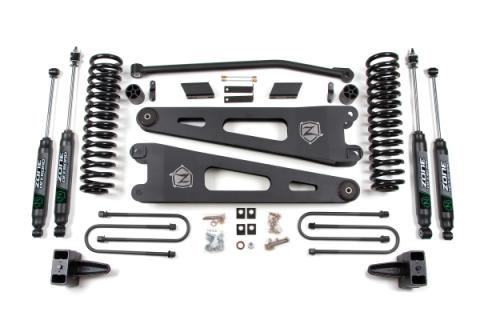 08-10 Ford F-250/F-350 Super Duty 4 Inch Radius Arm Lift Kit Gas Fox Adventure Shocks Zone Offroad