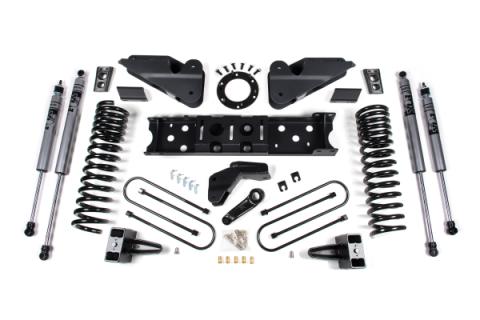19-24 RAM 3500 4.5 Inch Radius Arm Bracket 2 Inch Rear Block Without Overload Diesel 8-Bolt T-Case Fox Adventure Shocks Zone Offroad
