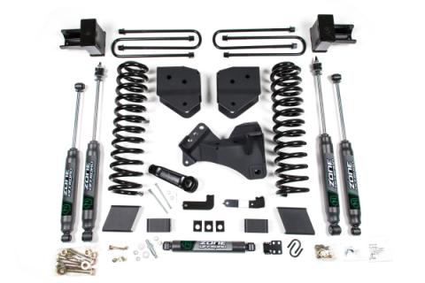 17-19 Ford F-250/350 Super Duty 4 Inch Lift Kit 2 Inch Rear Block Gas 2 Leaf Main Fox Adventure Shocks Adventure Series Shocks Zone Offroad