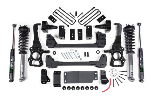 15-20 Ford F-150 4WD 6 Inch Suspension Lift Kit, 4-3/8 Inch Rear Lift, Block - Nitro Loaded Struts, Nitro Shocks Zone Offroad