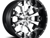 Aluminum Wheels 22X10 Assault D246 8 On 180 Chrome/Gloss Black Lip 124.2 Bore -13 Offset 8 Spoke Fuel Off Road Wheels