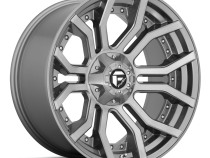 Aluminum Wheels 22X10 Rage Platinum D713 6 On 135/6 On 139.7 Brushed Gunmetal Gray Tinted Clear 106.1 Bore -18 Offset Fuel Off Road Wheels