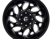 Dually Wheels 20X8.25 Runner Dually D741 8 On 165.1 Gloss Black Milled 121.6 Bore -265 Offset 8 Spoke Outer Dually Fuel Off Road Wheels