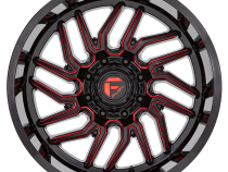 Aluminum Wheels 20X10 Hurricane D808 5 On 127 Gloss Black/Red Milled 71.5 Bore -18 Offset Fuel Off Road Wheels