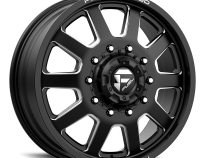 Dually Wheels 24X8.25 FF09D Dually DE09 BK 10 On 225 Matte Black Milled 170.1 Bore 105 Offset Front Dually Fuel Off Road Wheels