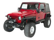Jeep TJ Winch Plate Steel 97-06 Wrangler TJ Black Textured Powdercoat Piranha Series Fishbone Offroad