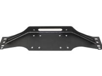 Jeep TJ Winch Plate Steel 97-06 Wrangler TJ Black Textured Powdercoat Piranha Series Fishbone Offroad